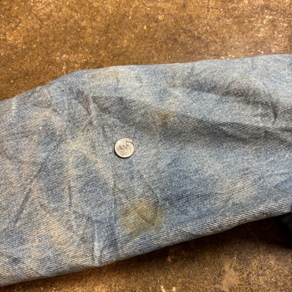 Vintage LL Bean Wool Blanket Lined Denim Hunting Chore Jacket Men's L 90s - Picture 12 of 13